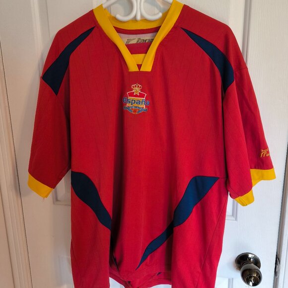 Vintage Y2K Spain Jersey by Flana — Red/Yellow/Navy — Men’s XL - Picture 1 of 3